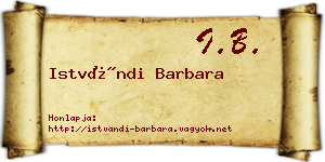 Istvándi Barbara névjegykártya