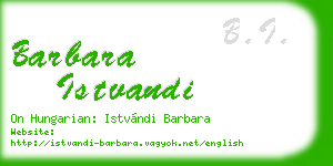 barbara istvandi business card